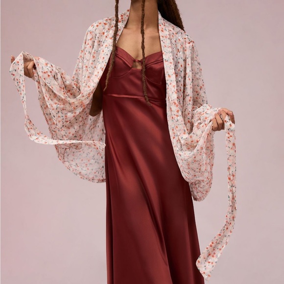 NWOT Anthropologie Floral Tie-Front Kimono - Picture 4 of 5